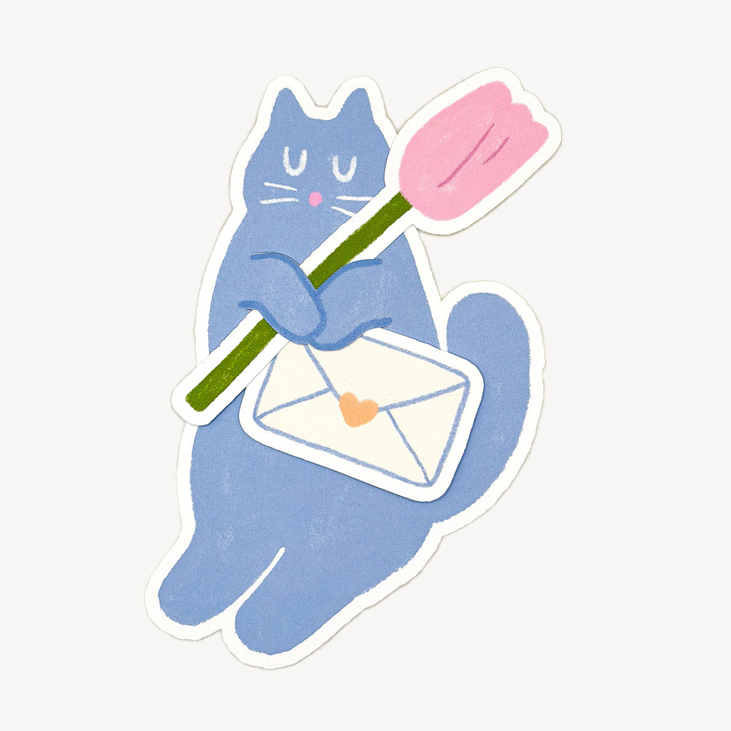 Blooming Cat Tuck-In Greeting Card