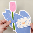 Blooming Cat Tuck-In Greeting Card
