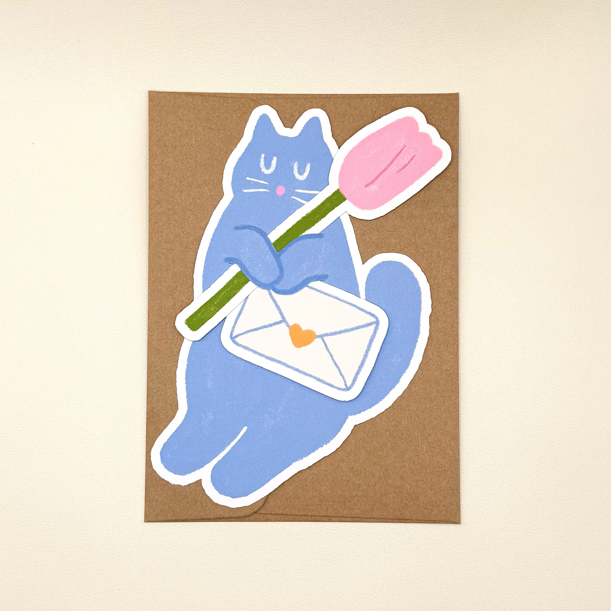 Blooming Cat Tuck-In Greeting Card