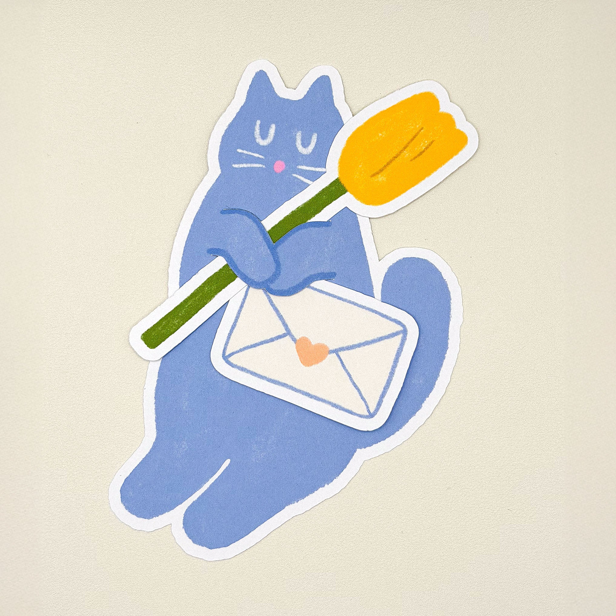 Blooming Cat Tuck-In Greeting Card