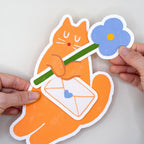 Blooming Cat Tuck-In Greeting Card