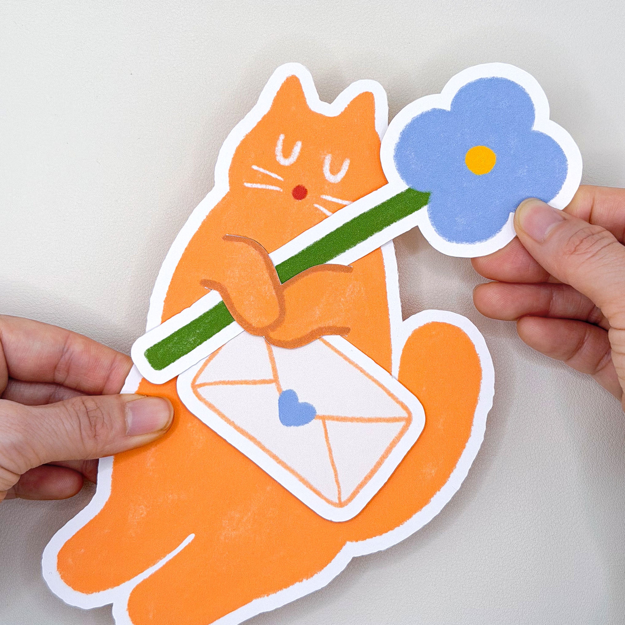 Blooming Cat Tuck-In Greeting Card