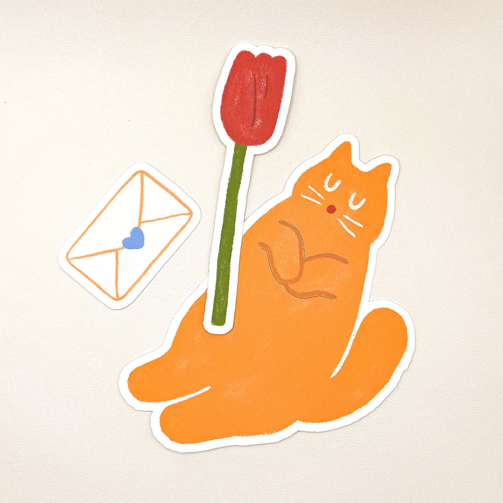 Blooming Cat Tuck-In Greeting Card
