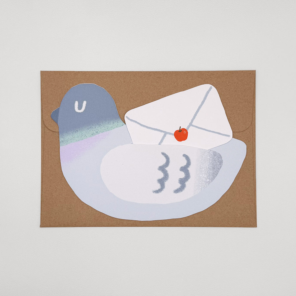Messenger Pigeon Tuck-In Greeting Card