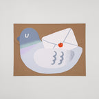 Messenger Pigeon Tuck-In Greeting Card