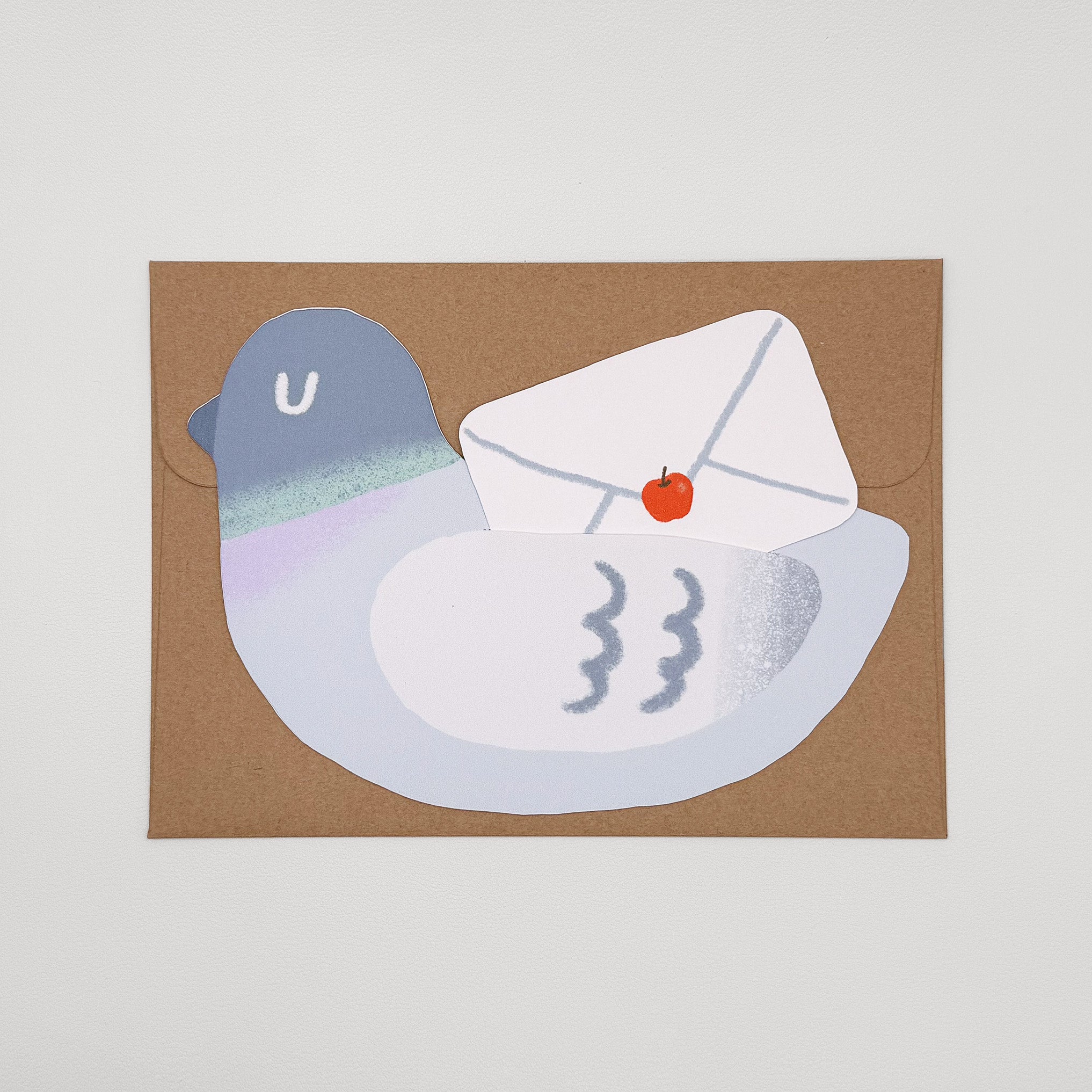 Messenger Pigeon Tuck-In Greeting Card
