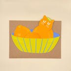 Orange Cat Tuck-In Greeting Card