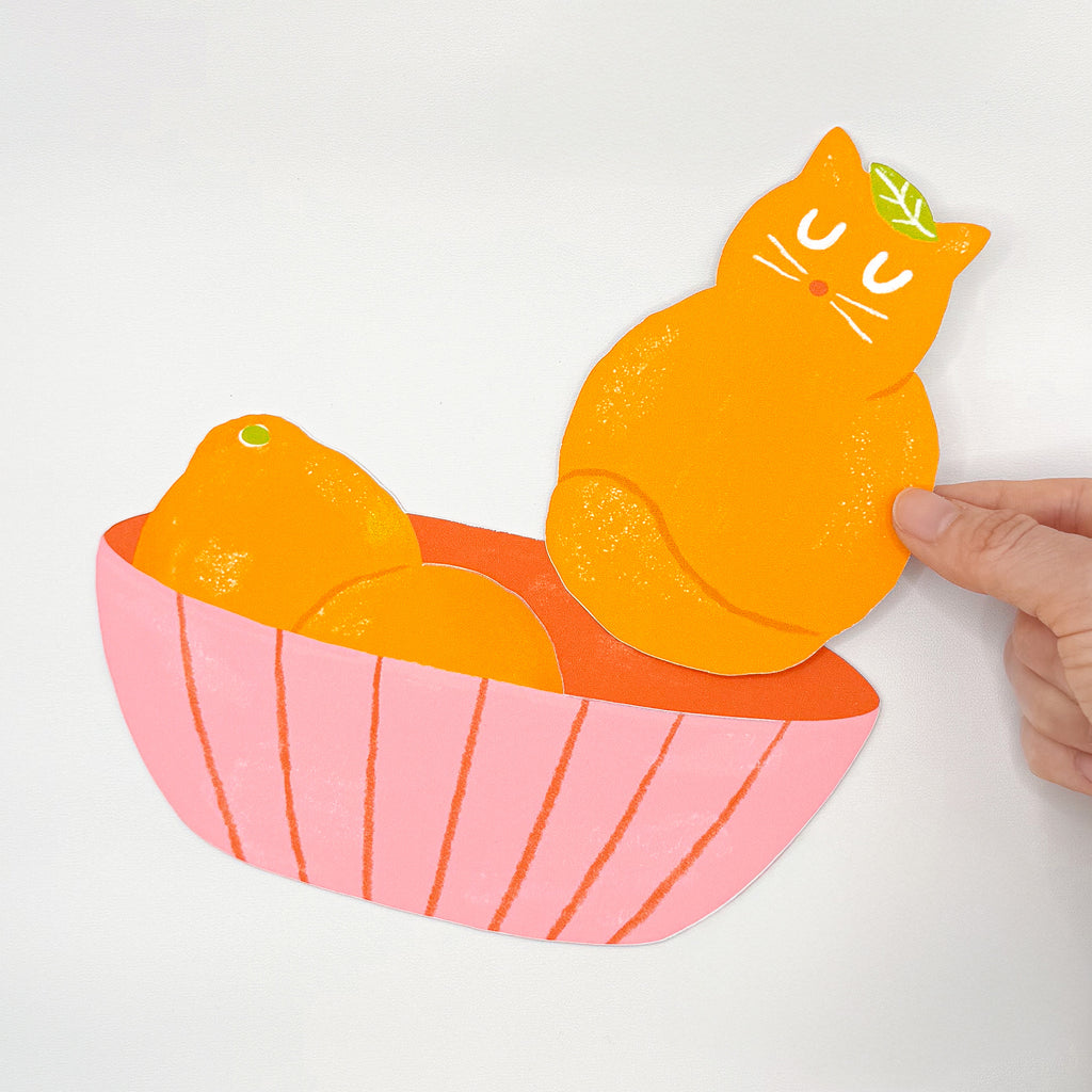 Orange Cat Tuck-In Greeting Card