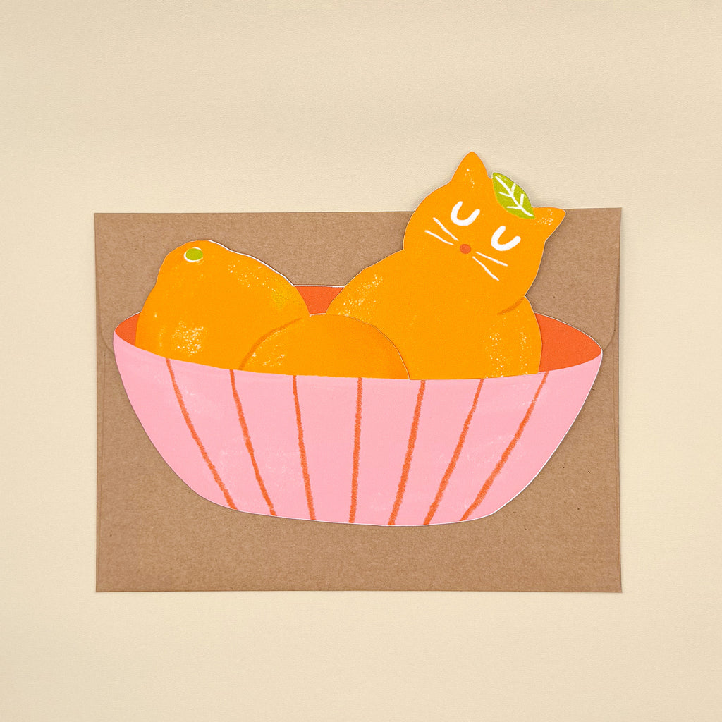 Orange Cat Tuck-In Greeting Card