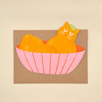 Orange Cat Tuck-In Greeting Card