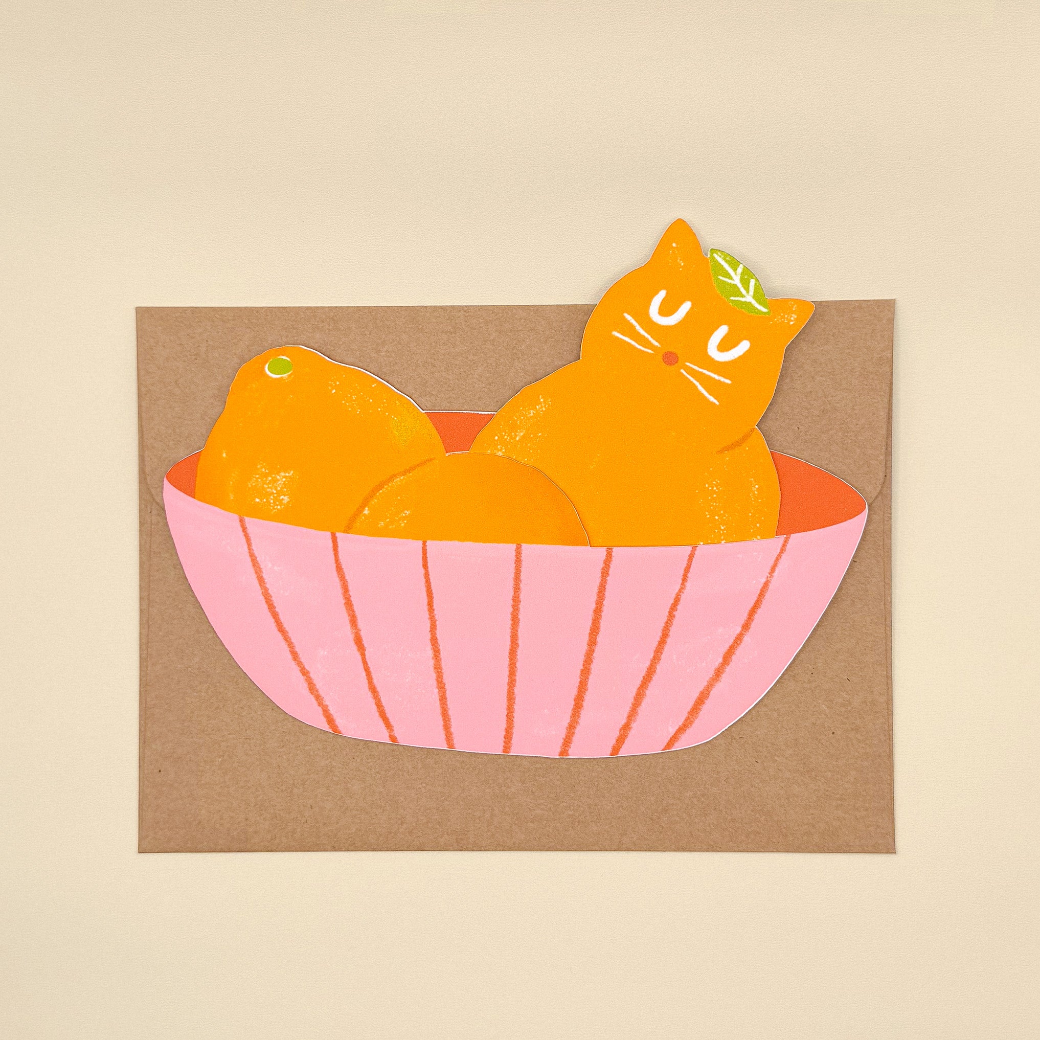 Orange Cat Tuck-In Greeting Card