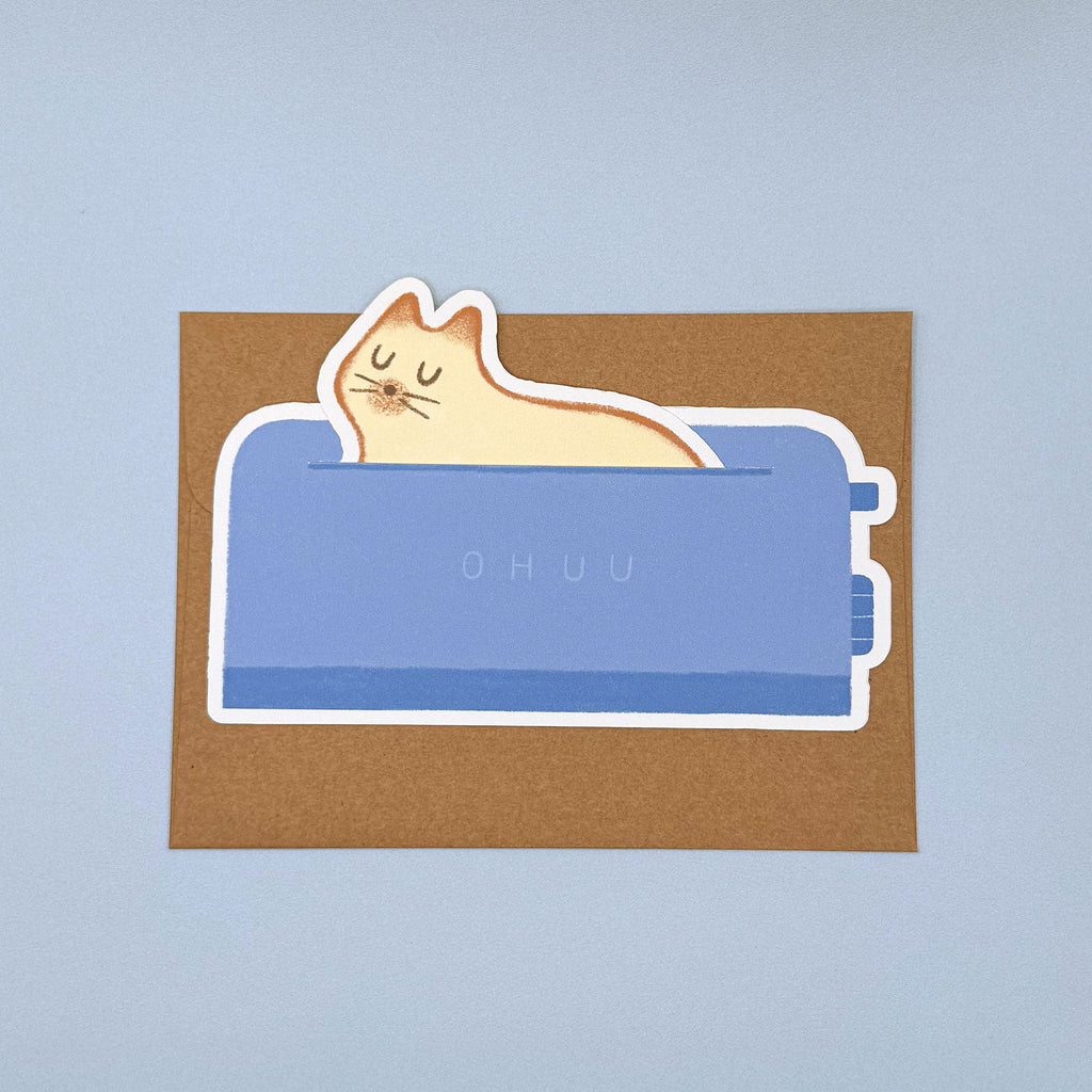 Toasty Cat Tuck-In Greeting Card