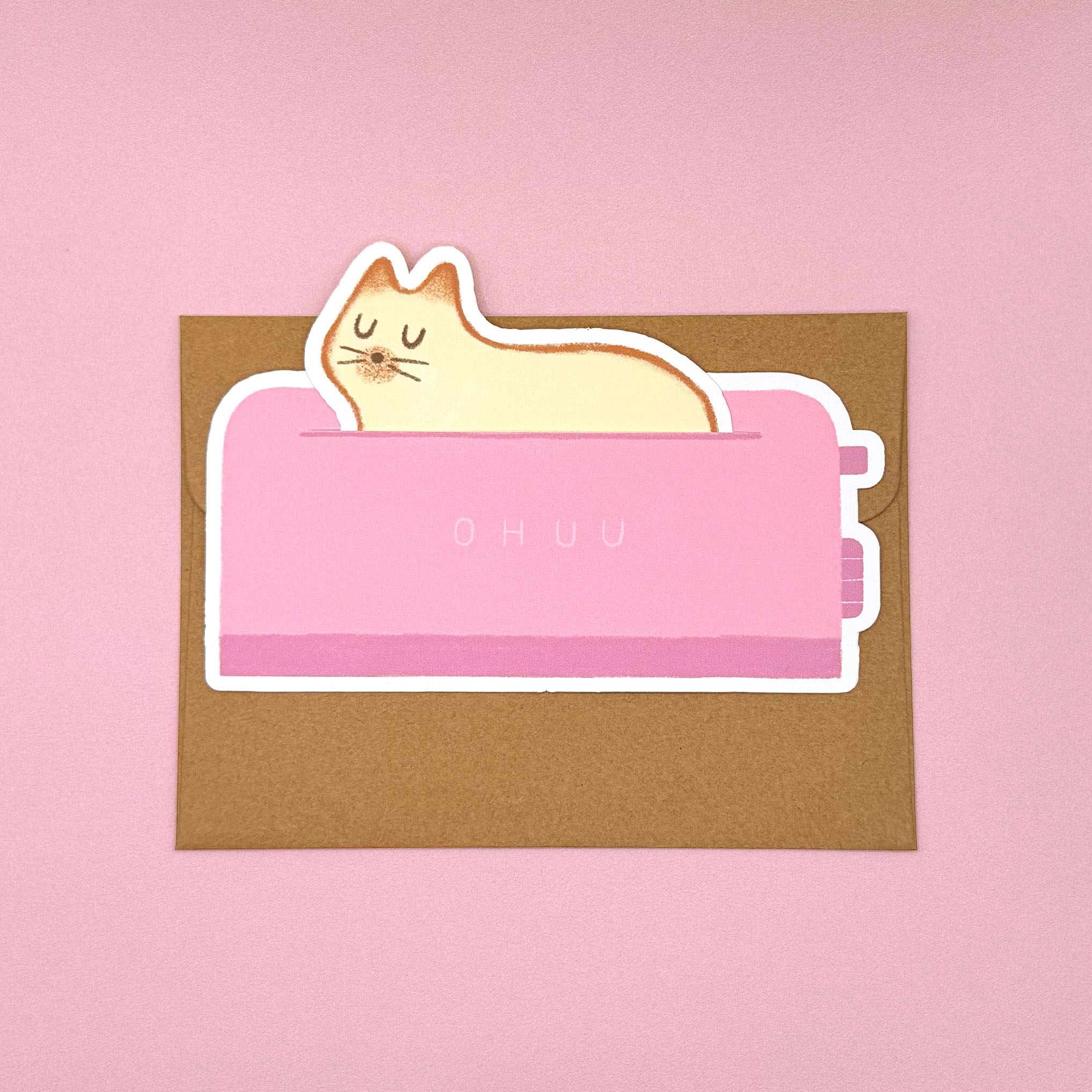 Toasty Cat Tuck-In Greeting Card