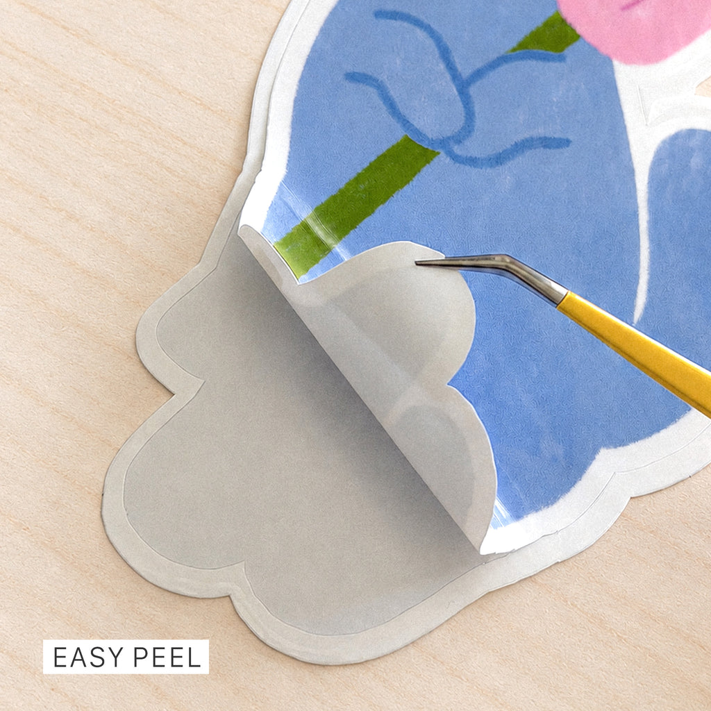 Blooming Blue Cat Sticker