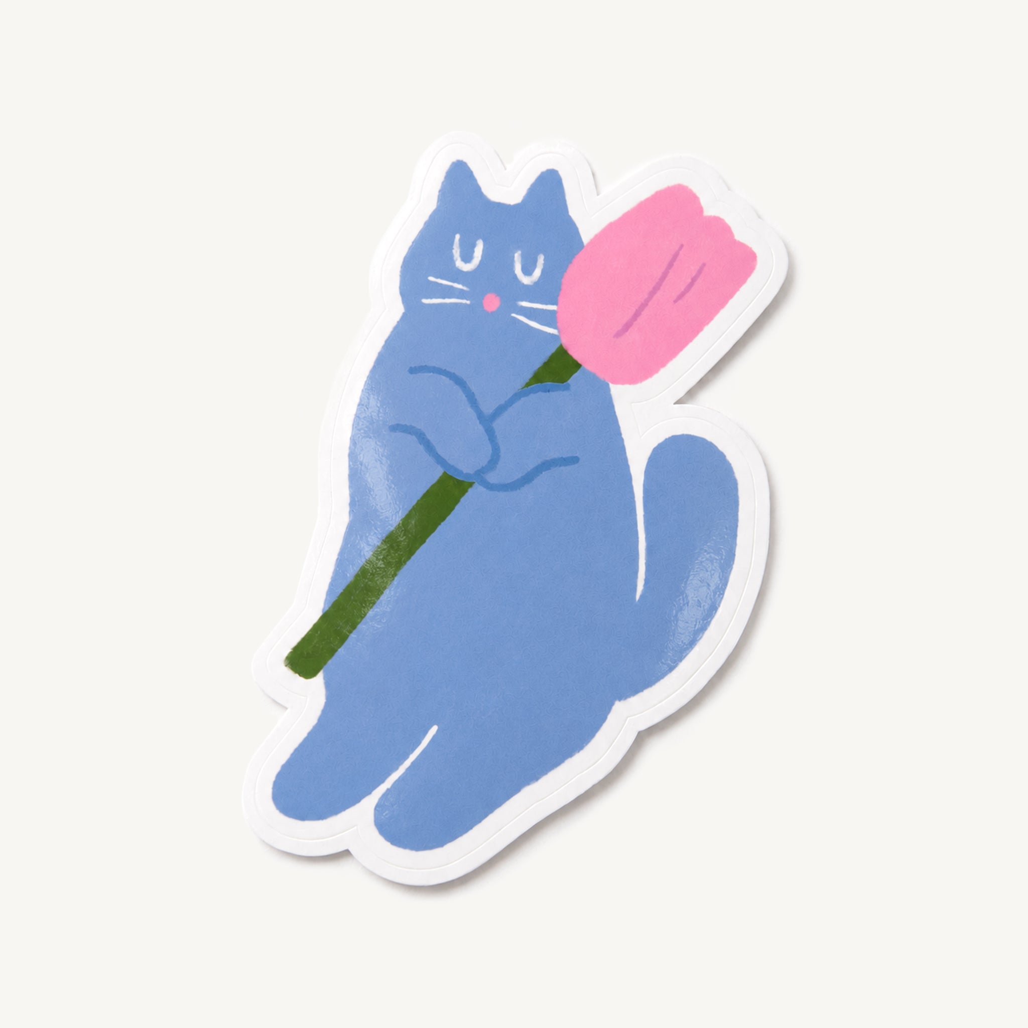 Blooming Blue Cat Sticker