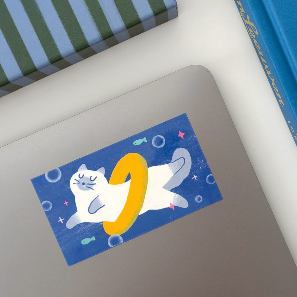 Floating Cat Sticker