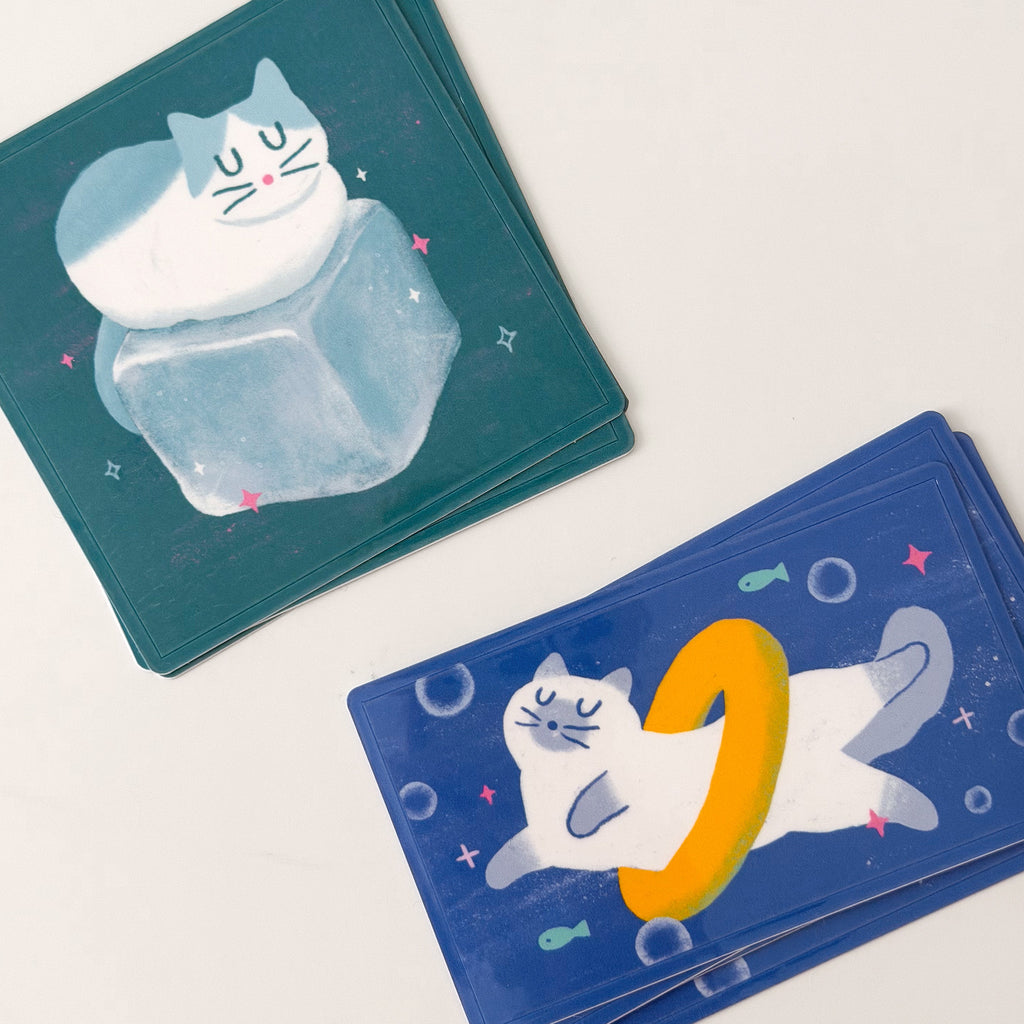 Floating Cat Sticker