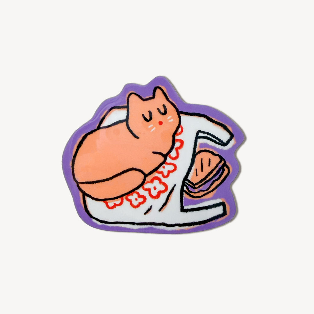 Meow York Deli Cat - Rose Deli Bag Sticker