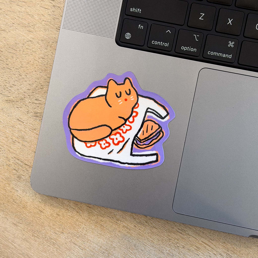 Meow York Deli Cat - Rose Deli Bag Sticker